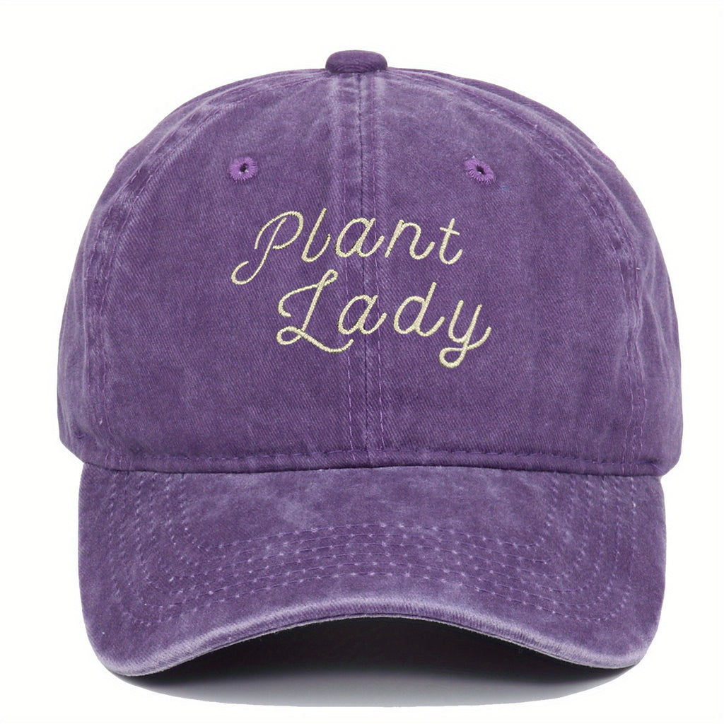 PLANT LADY Baseball Cap | Vintage Washed Soft Breathable Adjustable Dad Hat, Suitable for Women and Men, Gardening Outdoor Casual Unisex Hat, Perfect Gift for Plant Enthusiasts, Durable Headwear, Fashionable Headscarf, All-season Wear