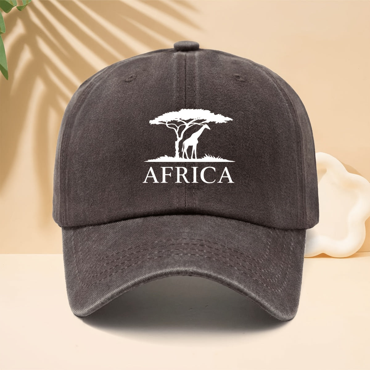 Men' & Women' Africa Trucker Hat with AFRICA Print & African Savanna Wildlife Design - Adjustable Duckbill Cap, Soft Top Suitable for Outdoor Travel, Casual Wear, Parties, Durable Unisex for All-Season (Neutral Style)