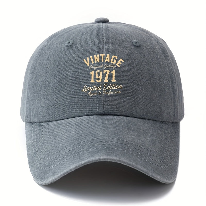 MAKEFGE Limited Edition Vintage 1971 Trucker Hat - Retro Cap with Structured Brim & Logo, Lightweight Washed Look, for all-Season Outdoor/Casual Wear (Black/Brown/Burgundy/Navy) - Unisex Buckle Closure Cap