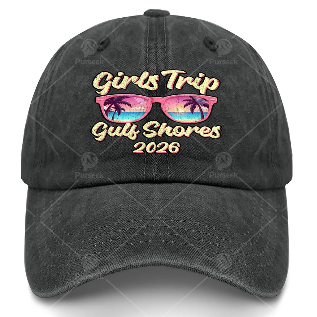 Beach Glasses Weekend Girls Trip 2026 Gulfs Shores Baseball Hat Unisex