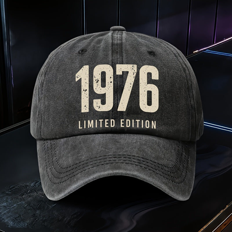 1pc, Adjustable Baseball Cap with "1976 Lid Edition Retro Style", Polyester Fiber Lightweight Printed Craft, Suitable for Outdoor Sports And Camping Enthusiasts, Trendy Couple Hat, Golf Cap, Trucker Cap, Fashionable Baseball Cap, Suitable for Youth