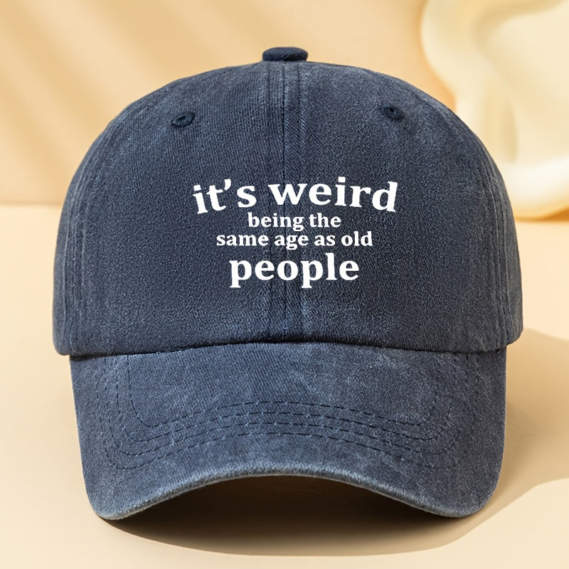 Trendy Unisex Vintage Baseball Cap with Letter Print, Suitable for Couples, Featuring a Washed And Worn Look, Curved Brim, Perfect for Casual Outdoor Use, Sun Protection, Breathable, Comfortable, And Adjustable, a Classic Style
