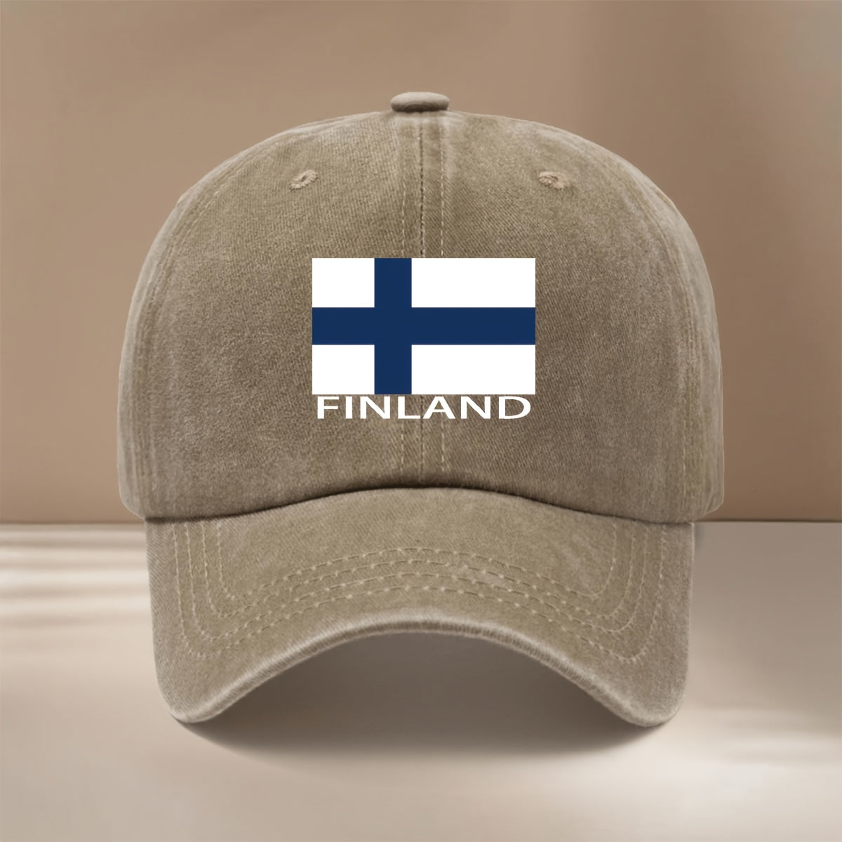 FINLAND Text Flag Print Pattern Baseball Cap, Relaxed Fit Duckbill Cap, Lightweight Textured Casual Hat, Simple and Stylish Hip-Hop Hat, Unisex Six-Panel Cap, for Vacation, Travel, Dinner Parties, Camping, Pair with Curved Brim Hat, Suitable for All