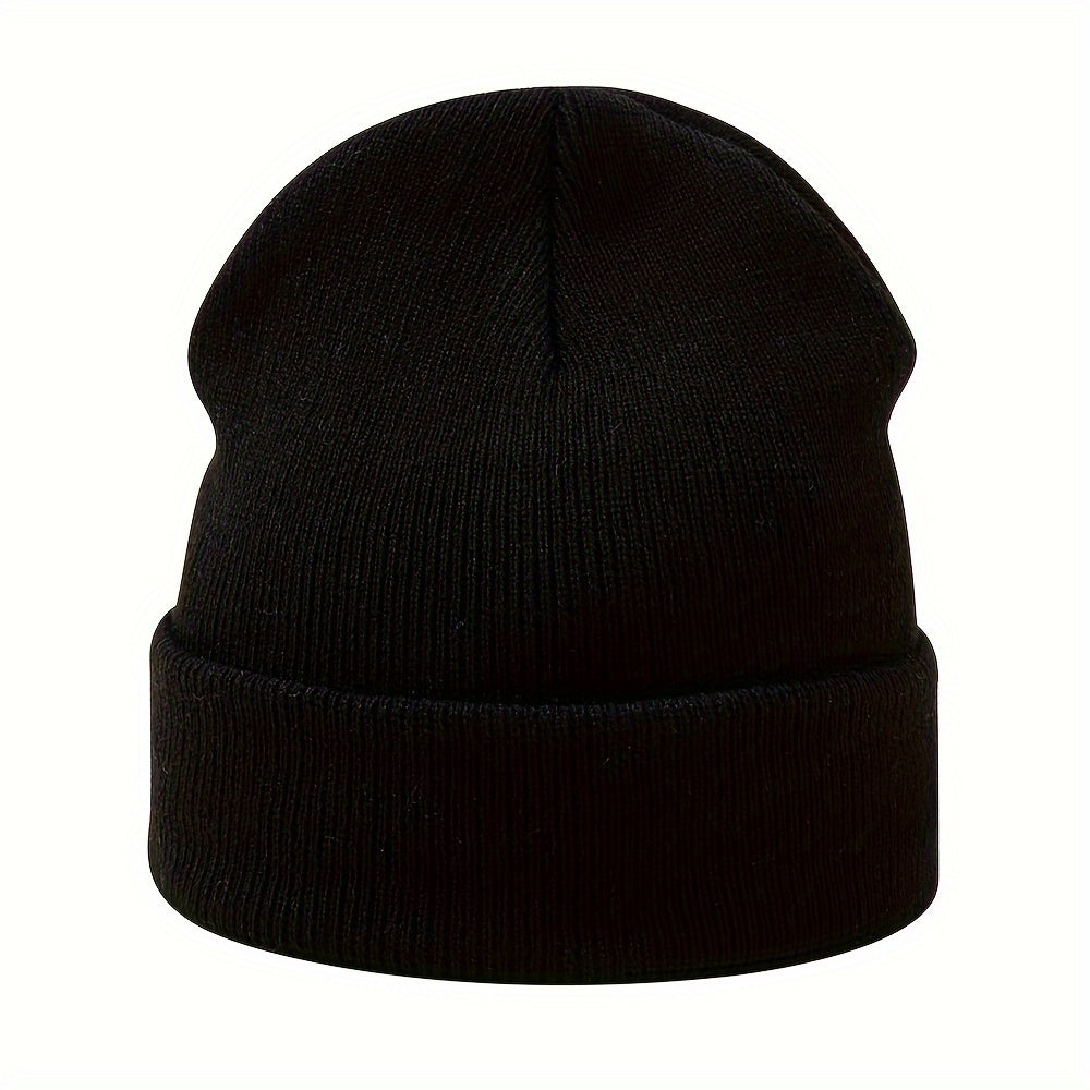 Outdoor Knit Hat Men'S Solid Color Winter Warm Elastic Large Premium Knit Hat Men Women Warm Cold-Proof Cap Easy