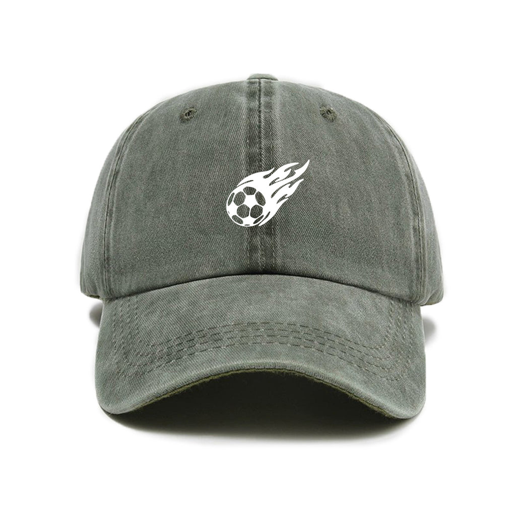 1 Washed Distressed Printed Baseball Cap for Adults, Fashionable Vintage Soccer Print Washed Distressed Soft Top Sun Baseball Cap, Unisex Versatile Baseball Cap
