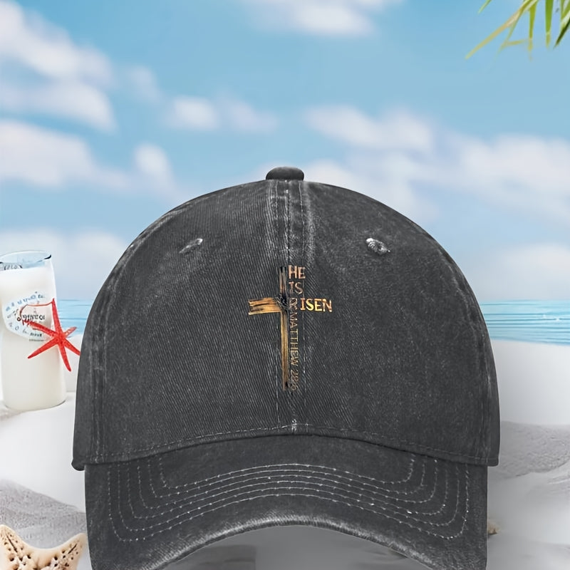 Easter Christian Theme He Is Risen Sun Resurrection Baptism Baseball Cap Unisex Summer Snapback Hat