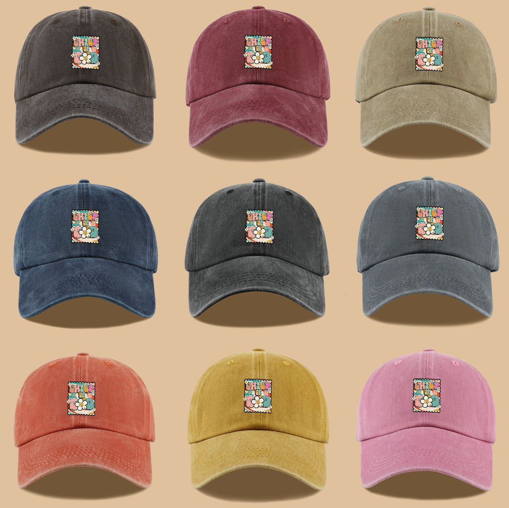 1pc "CHILD OF GOD" Vintage Fun Floral Print Baseball Cap, Comfortable and Breathable Sun Hat, Stylish, Colorful, and Beautiful, Unisex Adjustable Baseball Cap, Casual Street Fashion Hat, Outdoor Sun Hat for Sunbathing, Suitable for Daily Outings