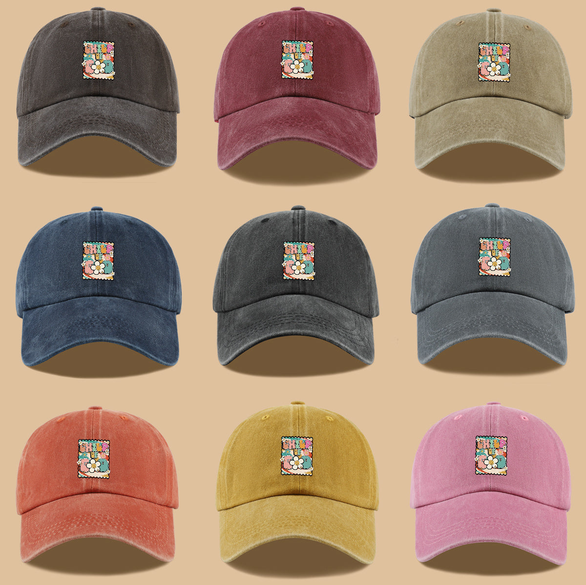 1pc "CHILD OF GOD" Vintage Fun Floral Print Baseball Cap, Comfortable and Breathable Sun Hat, Stylish, Colorful, and Beautiful, Unisex Adjustable Baseball Cap, Casual Street Fashion Hat, Outdoor Sun Hat for Sunbathing, Suitable for Daily Outings