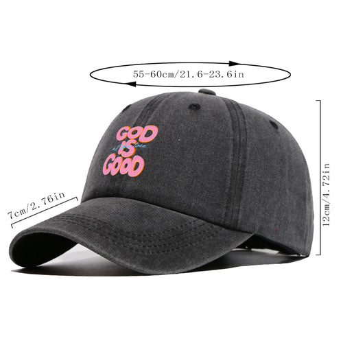1pc "GOOD IS GOOD" English Phrase Art Print Baseball Cap, Trendy Fashion Letter Design Duckbill Hat, Unisex Adjustable Sun Hat, Street Casual Versatile Sun Cap, Suitable for Daily Outings, Travel Vacation, Outdoor Sports, Friends Gathering