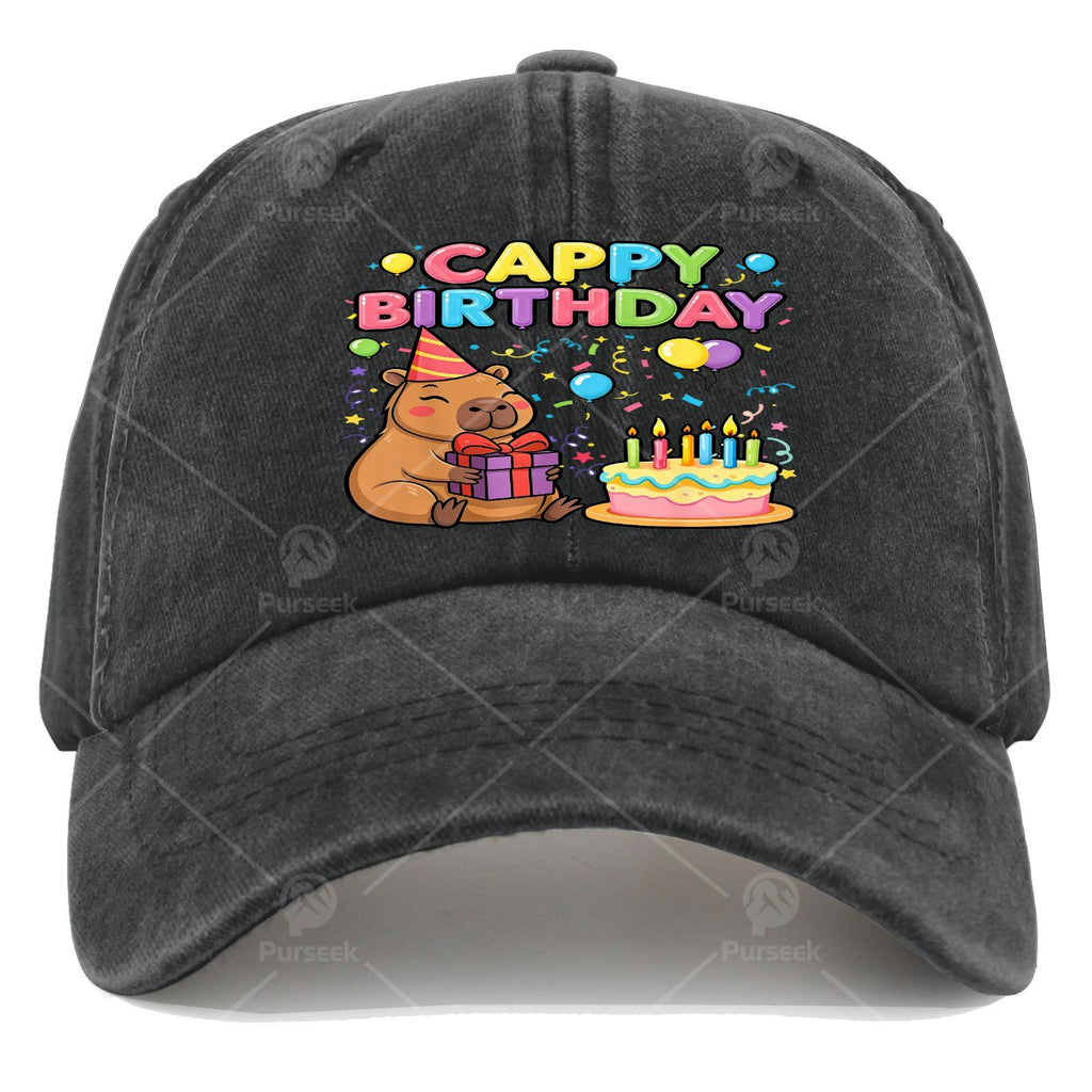 Capybarass Loverses Cappy Birthday Girl Boys Happy Birthday Partys Baseball Hat