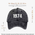 Unisex Washed Baseball Cap, Vintage Baseball Cap, 1974 Print Pattern, Essential for Casual Gatherings And a Great Companion for Outdoor Picnics