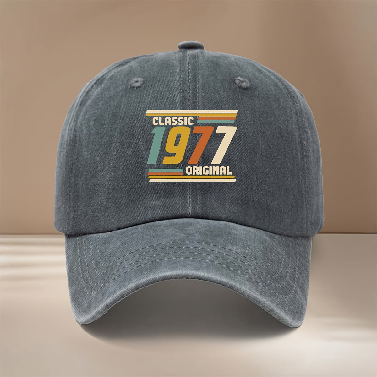 1977 Graphic Baseball Cap, Comfortable And Minimalist, Suitable for Both Men And Women. This Six-Panel Hat Is Perfect for Gatherings, Camping, And Features a Textured Design. It'S a Stylish