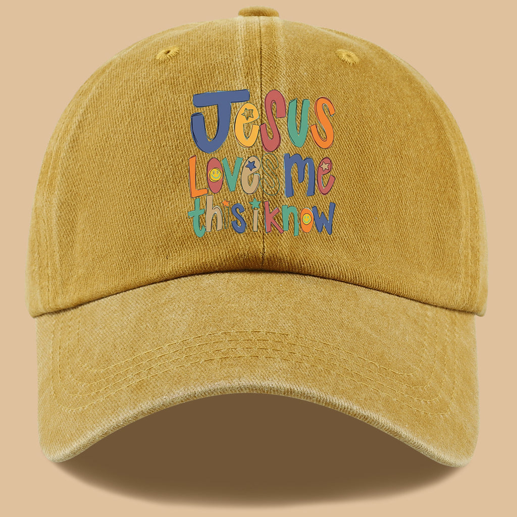1pc Christian-themed Printed Baseball Cap with a Warm and Affectionate Design, Featuring Rounded, Cute, and Colorful Text. Lightweight, Comfortable, and Breathable Sun Hat with a Stylish, Simple, and Aesthetically Pleasing Look. Adjustable Size