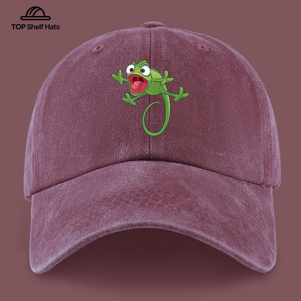 1pc Fun Cartoon Chameleon Pattern Printed Baseball Cap, Lightweight, Comfortable, and Breathable, Adjustable Size, An Excellent Valentine's Day Gift for Your Partner, Unisex Outdoor Wear and Casual Apparel Accessory, Mom and Dad's Beach Vacation