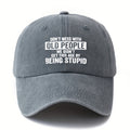 An Outdoor Sun Washable Baseball Cap, Printed with the Letters "DON'T MESS with OLD PEOPLE, " a Curved Brim Hat for Outdoor Vacations, Travel, and Leisure Activities, a Trucker Baseball Cap.