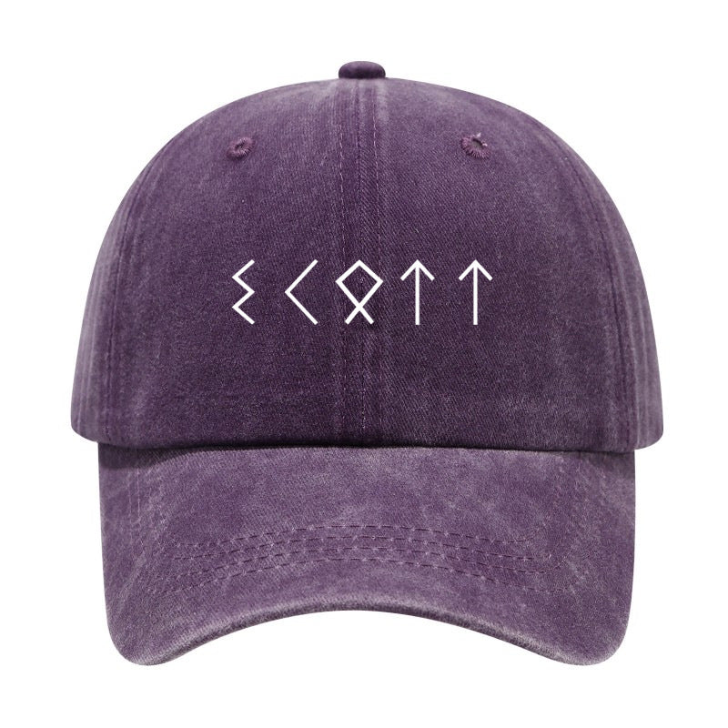 Washed Distressed Printed Baseball Cap Adult Trendy Easy Style Printed Distressed Hip-Hop Soft Top Baseball Cap Unisex Fashion Cap