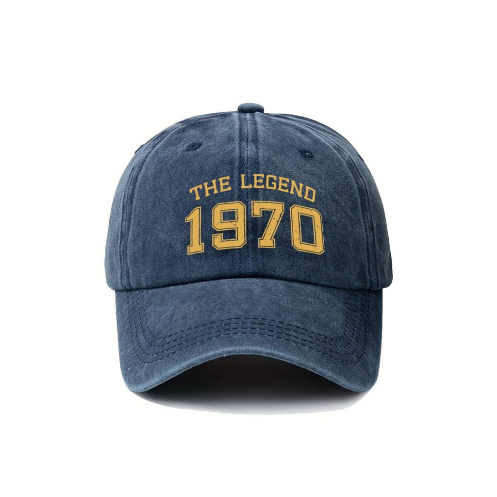 1970 Legend Vibe Vintage Washed Distressed Duckbill Cap Unisex Outdoor Baseball Cap Adjustable Washed Vintage Style Lightweight Breathable Golf Cap