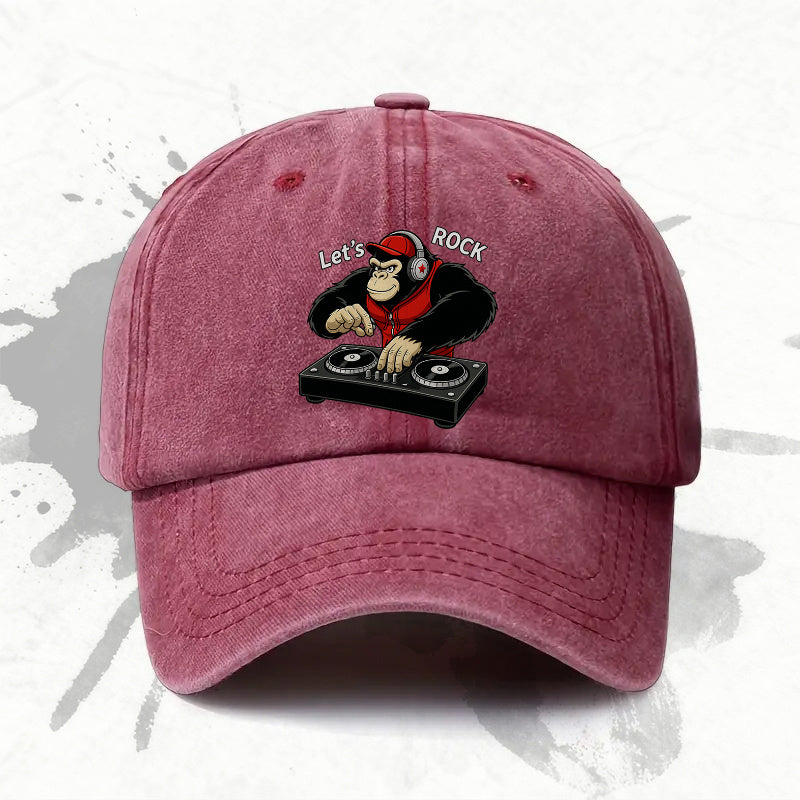 1P 1pc, Adjustable Baseball Cap with a "rock and Roll" Theme, Lightweight Printed Women's Hat, "DJ Style" Men's Trendy Cap, an Ideal Gift for Weddings, Parties, and Birthdays.
