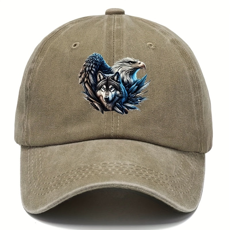 Men's & Boys' Adjustable Eagle Print - Pull-String Closure Hat with Eagle, Machine Washable Outdoor Travel Hat Suitable for, Casual Wear, Gift for Boys and Men, Closure for, Daily Use