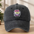 Vintage Washed Duckbill Baseball Cap with Owl Patch - Distressed Soft Breathable Sweat-Absorbent Suitable for Outdoor,, Camping, Fishing, Streetwear Hat, Washed Retro for Climbing and Casual Wear