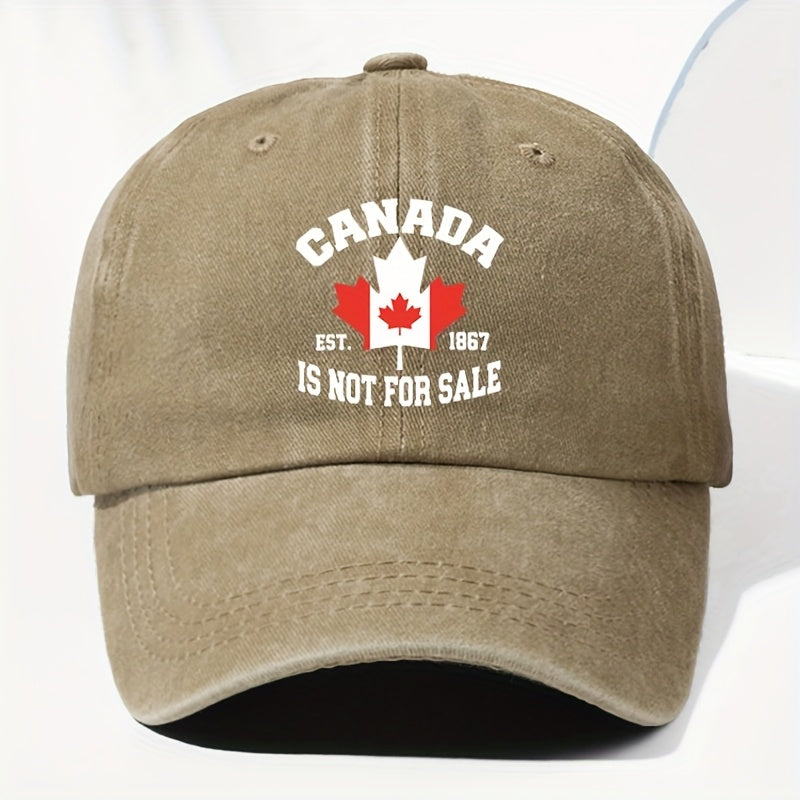 Unisex Canadian CANADA Maple Leaf Print Washed Vintage Baseball Cap, Fashionable Sun Outdoor Hat for Men and Women, Adjustable Trucker Hat Suitable for All Seasons and Daily Wear