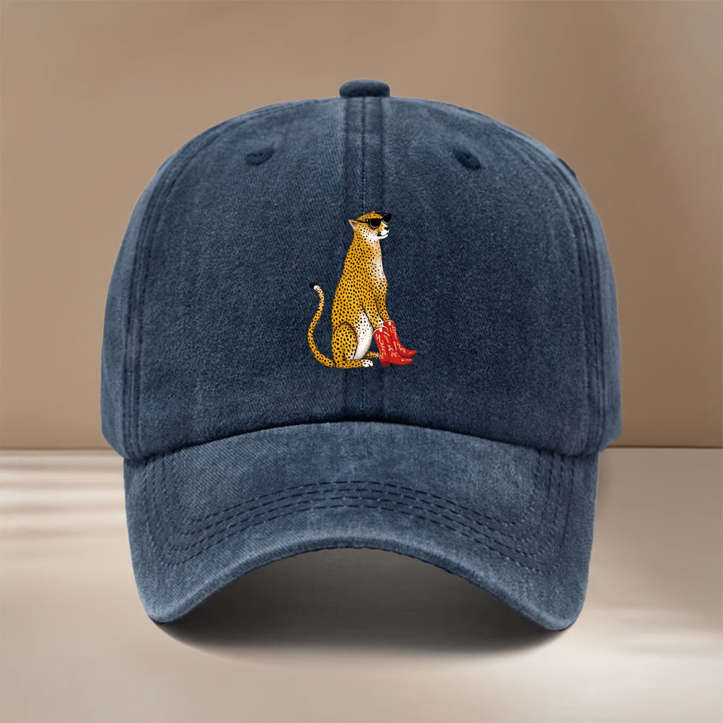 This Is a Stylish And Comfortable Baseball Cap Featuring a Red High-Heeled Leopard Design. It'S Adjustable in Size, Suitable for Both Men And Women, Perfect for Truck Drivers. Ideal for Outdoor Sports, Gatherings, And Camping