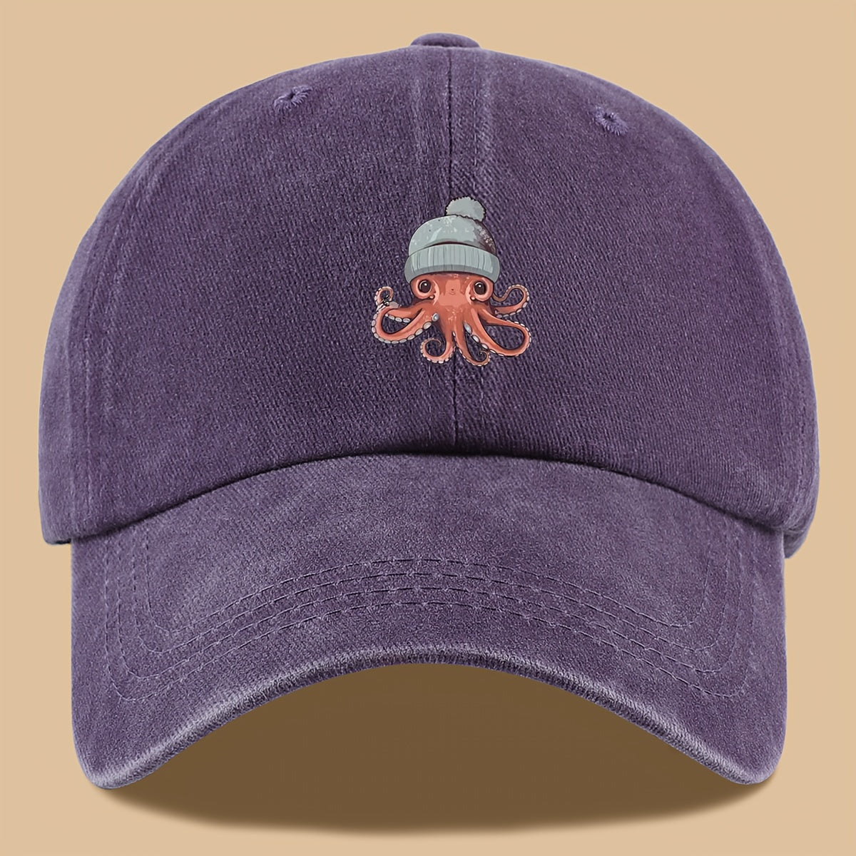 1pc Octopus Print Baseball Cap, Lightweight, Comfortable, and Breathable Outdoor Sun Hat, Stylish, Simple, and Aesthetic, Adjustable Size Baseball Cap for Men and Women, Trucker Dad Hat, Mom's Beach Vacation Hat, Suitable for Outdoor Fishing