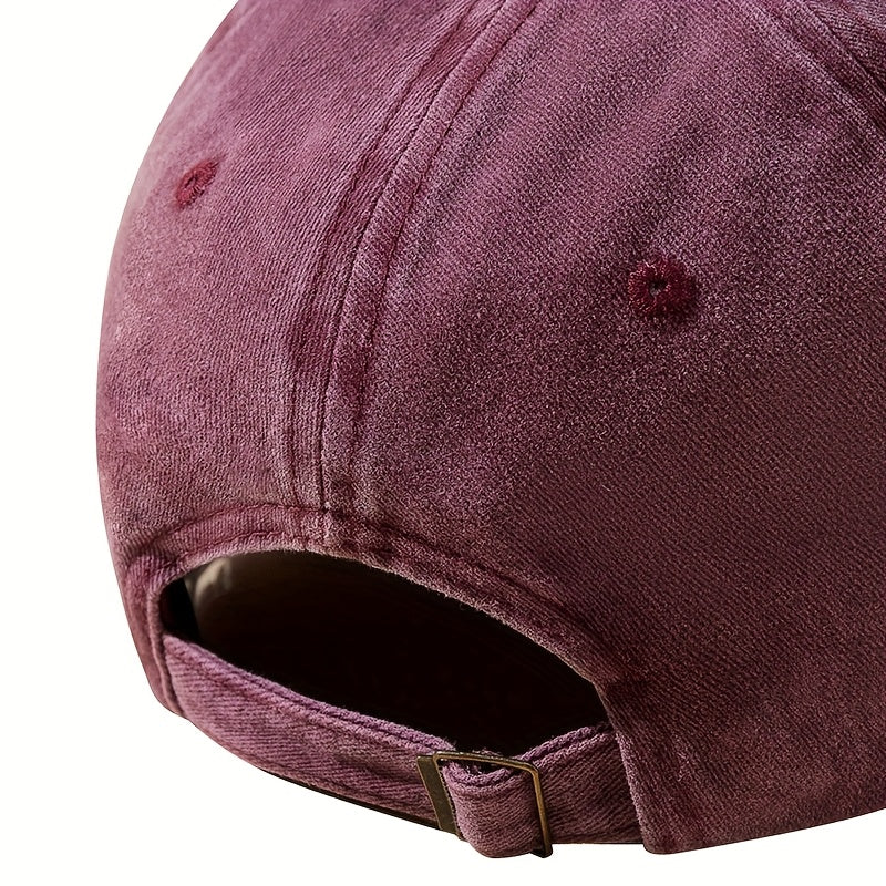 Mountain Peak Embroidery Baseball Cap Vintage Washed Baseball Cap Men'S Fishing Hat Hip-Hop Curved Brim Trucker Hat Men Women Hip-Hop Fashion Embroidered Baseball Cap