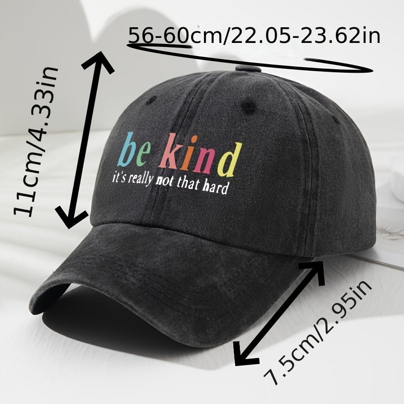 Lightweight And Comfortable Unisex Retro Baseball Cap Featuring a 'Be Kind' Print, Designed for And Breathability, Perfect for Outdoor Activities Like Fishing, Camping, And Hiking, with a Classic Wild Style