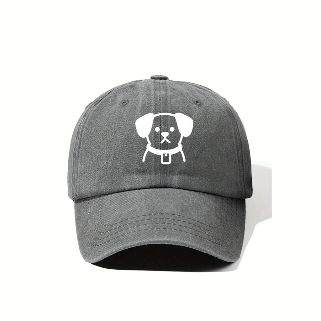 Funny Dog Dog Collar with American Retro Washed Distressed Printed Baseball Cap for Men And Women, Suitable for Spring And Autumn, Outdoor Sun Hat, Personalized Trendy Hip-Hop Duckbill Cap