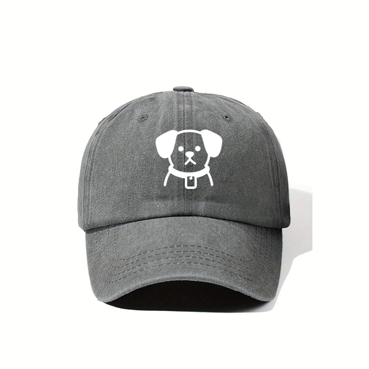Funny Dog Dog Collar with American Retro Washed Distressed Printed Baseball Cap for Men And Women, Suitable for Spring And Autumn, Outdoor Sun Hat, Personalized Trendy Hip-Hop Duckbill Cap