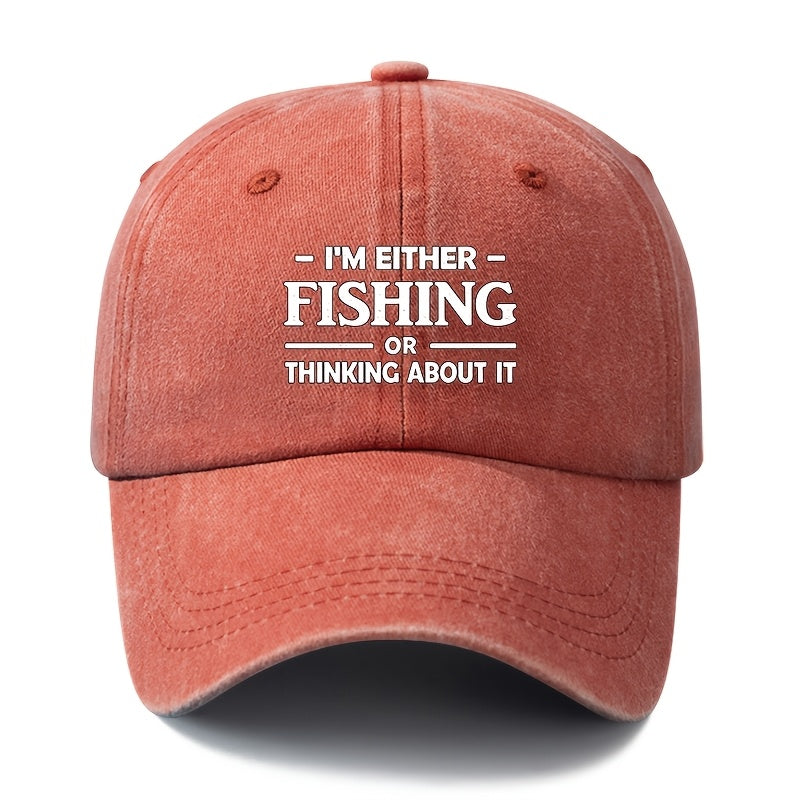 A Unisex Fashionable and Versatile Printed FISHING Baseball Cap, Featuring a Classic Vintage Washed Outdoor Lightweight Curved-brim Design. Suitable for Casual Occasions Such as Outdoor Vacations, Travel, and Camping. Also Works as a Hip-hop Hat