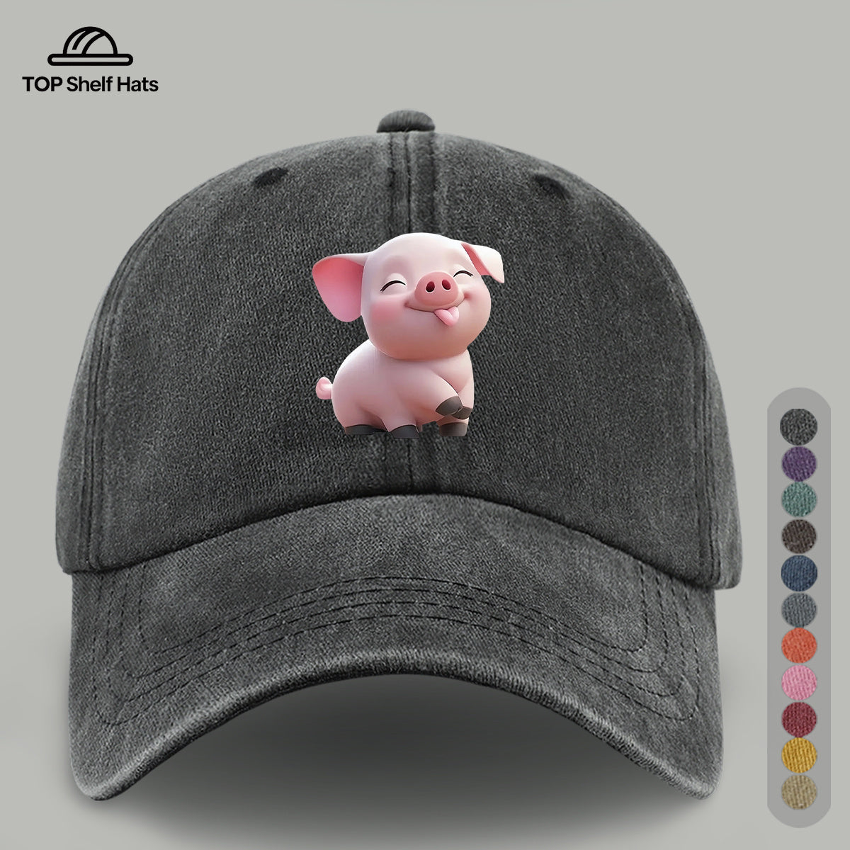 1pc Cute Tender Pink Pig Print Casual Baseball Cap, Lightweight, Comfortable, And Breathable, Adjustable Size, Perfect Valentine'S Day Gift for Partners, Unisex Outdoor Wear And Casual Fashion Accessory, Ideal for Parents' Beach Vacation Sun Hat