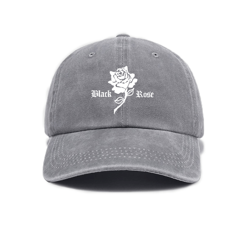 Vintage Washed Baseball Cap with Rose Print Decor, Casual Fit Suitable for Daily Streetwear, Adjustable Unisex Vintage Style Hat
