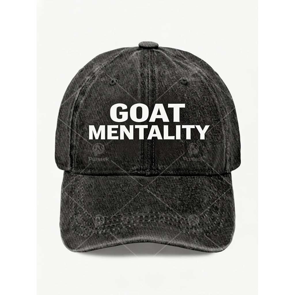 GOAT Mentality Motivational Quote Hat for Men Women Vintage Street Style Casual Baseball Cap Anniversary Gift