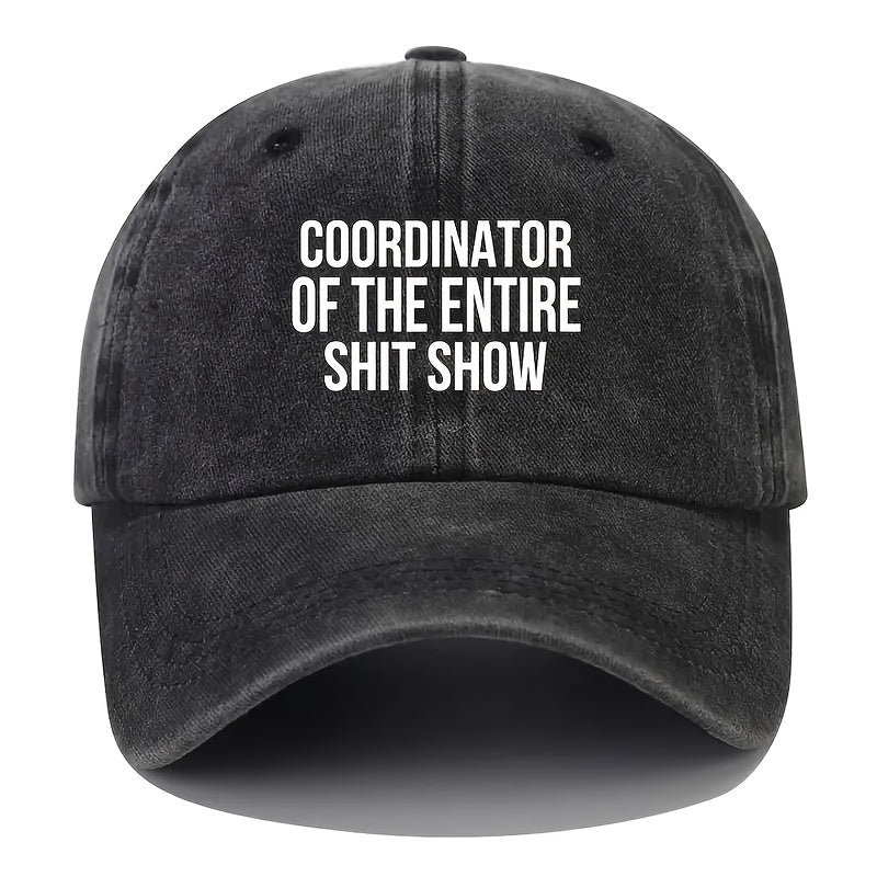 Adjustable Lightweight Baseball Cap with Show Coordinator Print, Sun Protection, Cotton, Hand Wash Only