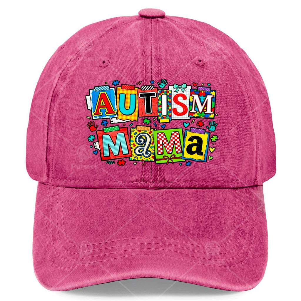 Unisex Baseball for Proud Moms Featuring Autism Awareness Patchwork Puzzle Art