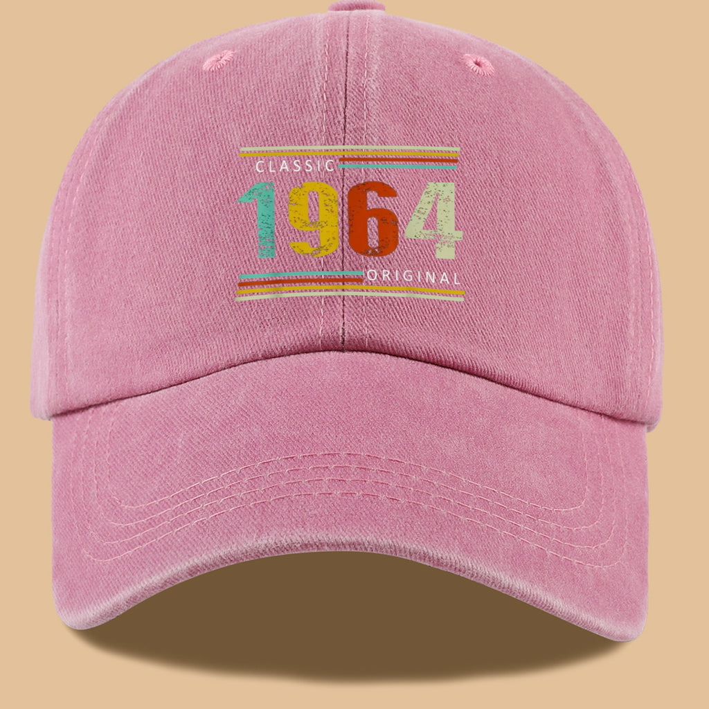 1pc 1964 Original Vintage Print Baseball Cap Suitable for Men & Women, Adjustable Duckbill Hat with Retro, Unisex Outdoor Sun Hat for Sports, Travel, Parties, Camping - Nostalgic, Holidays, Streetwear Fashion