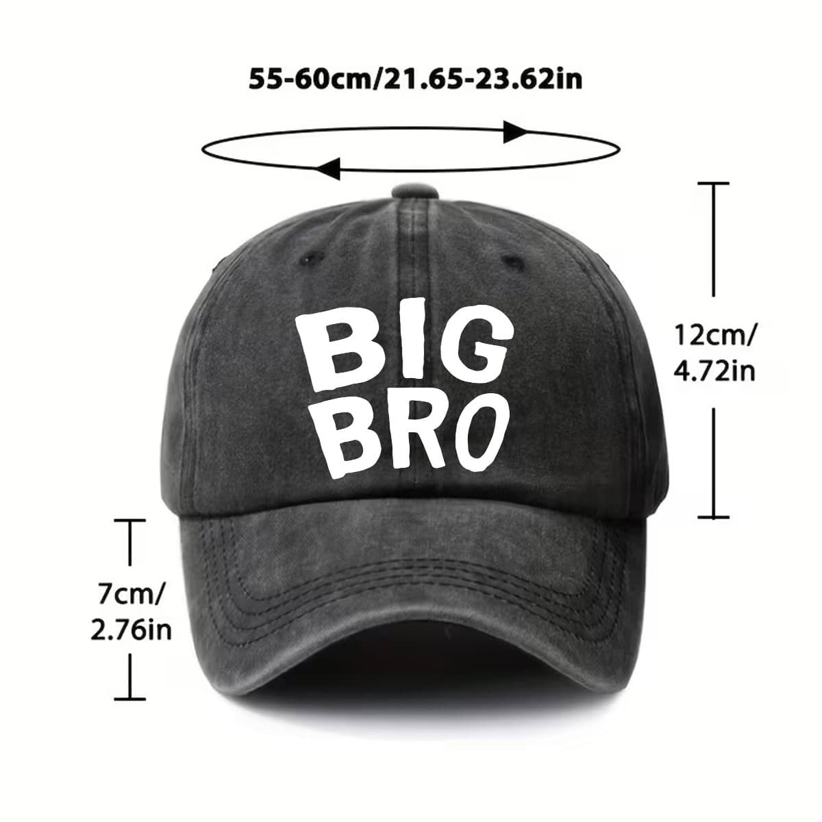 BIG BRO Letter Print Trucker Hat - Adjustable Buckle Hat with BIG BRO Printed, Breathable Six-Panel Design, Unisex Baseball Cap, Lightweight And Hand Washable