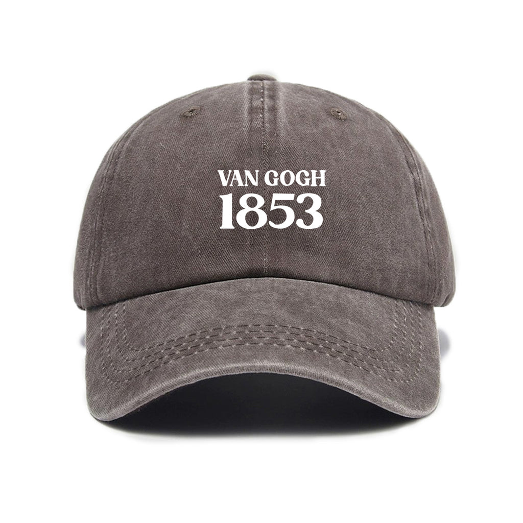 1 Washed Distressed Print Baseball Cap for Adults, Simple Letter 1853 Print Washed Distressed Soft Top Baseball Cap for Men and Women, Versatile Outdoor Sun Baseball Cap