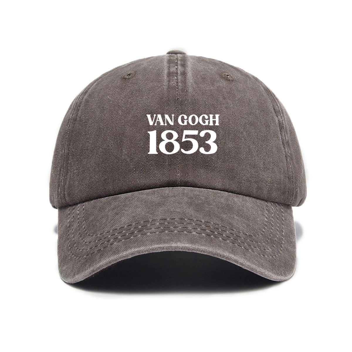 1 Washed Distressed Print Baseball Cap for Adults, Simple Letter 1853 Print Washed Distressed Soft Top Baseball Cap for Men and Women, Versatile Outdoor Sun Baseball Cap