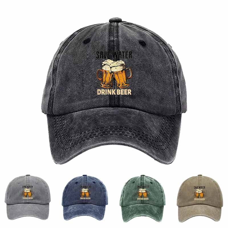 Retro Baseball Cap with Playful Beer Design, Perfect for Outdoor Adventures, Ideal Father's Day Gift