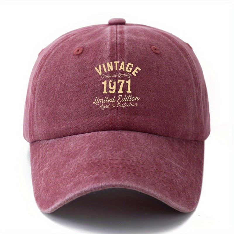 MAKEFGE Limited Edition Vintage 1971 Trucker Hat - Retro Cap with Structured Brim & Logo, Lightweight Washed Look, for all-Season Outdoor/Casual Wear (Black/Brown/Burgundy/Navy) - Unisex Buckle Closure Cap