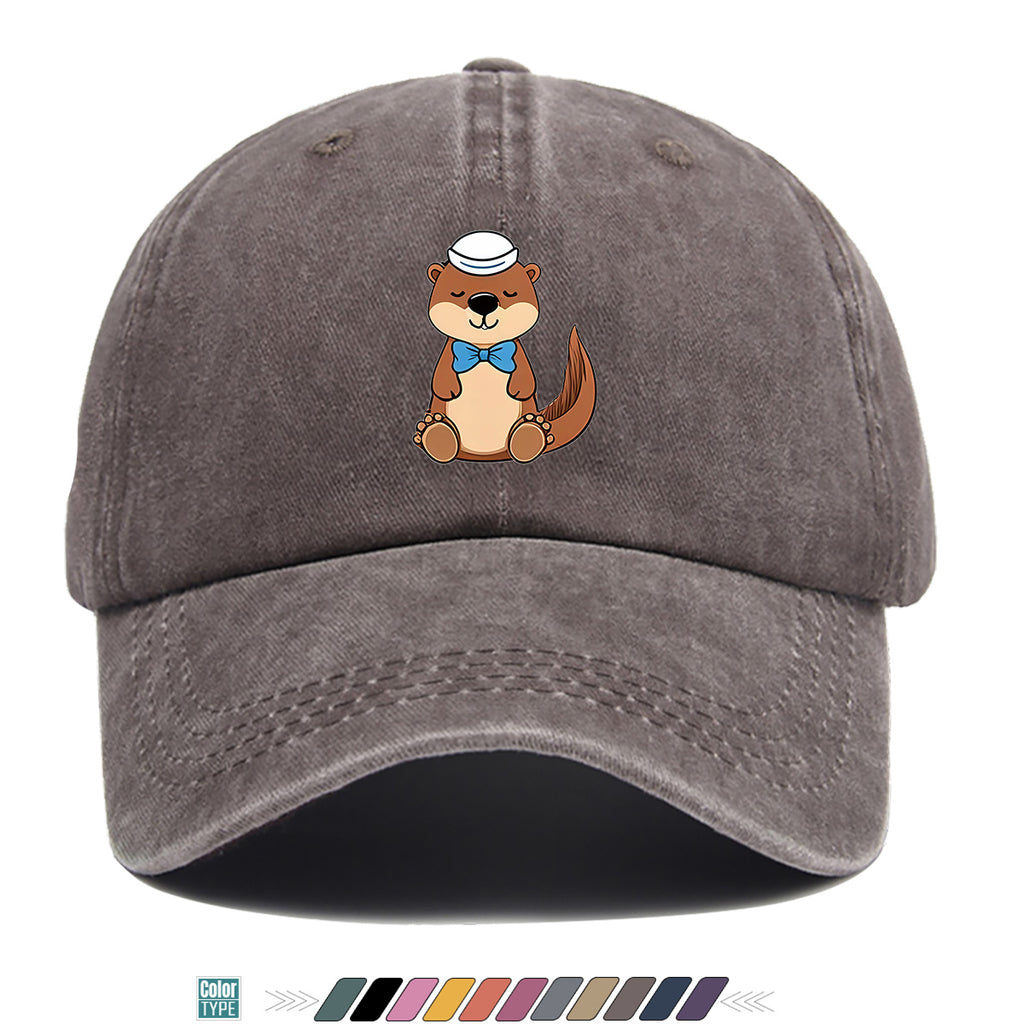 1pc Cartoon Otter Print Baseball Cap, Cute Animal Pattern Sun Hat, Fashion Casual Trendy Cap, Unisex Adjustable Duckbill Cap, Outdoor Travel Sunshade Hat, Outfit Hat, Bestie Shopping Photography Hat, Hiking Riding Hat, Daily Commute Versatile Hat
