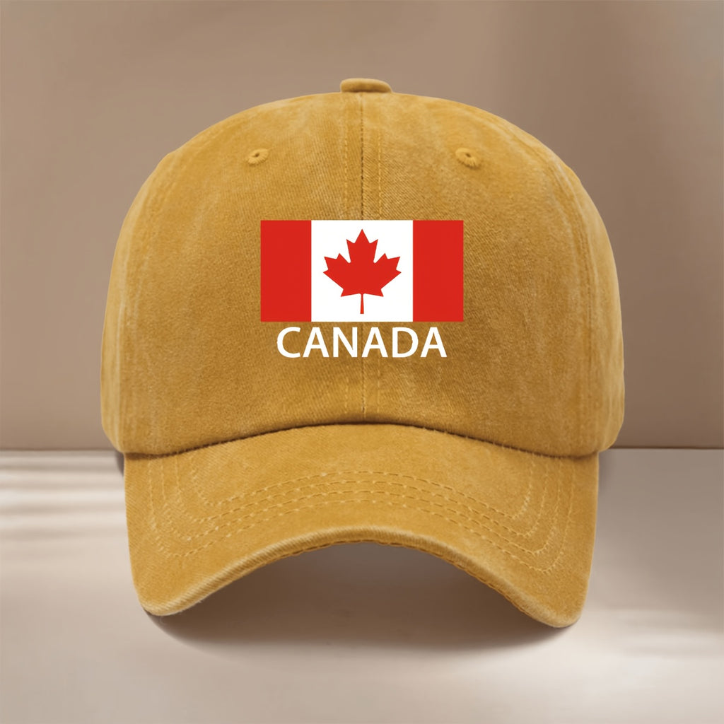 A Baseball Cap Featuring a Canada Pattern, Perfect for Vacations, Gatherings, And Camping. This Hip-Hop Style Hat Is Easy Yet Textured, with a Comfortable And Lightweight Design. It Has a Six-Panel Structure Suitable for Both Men And Women