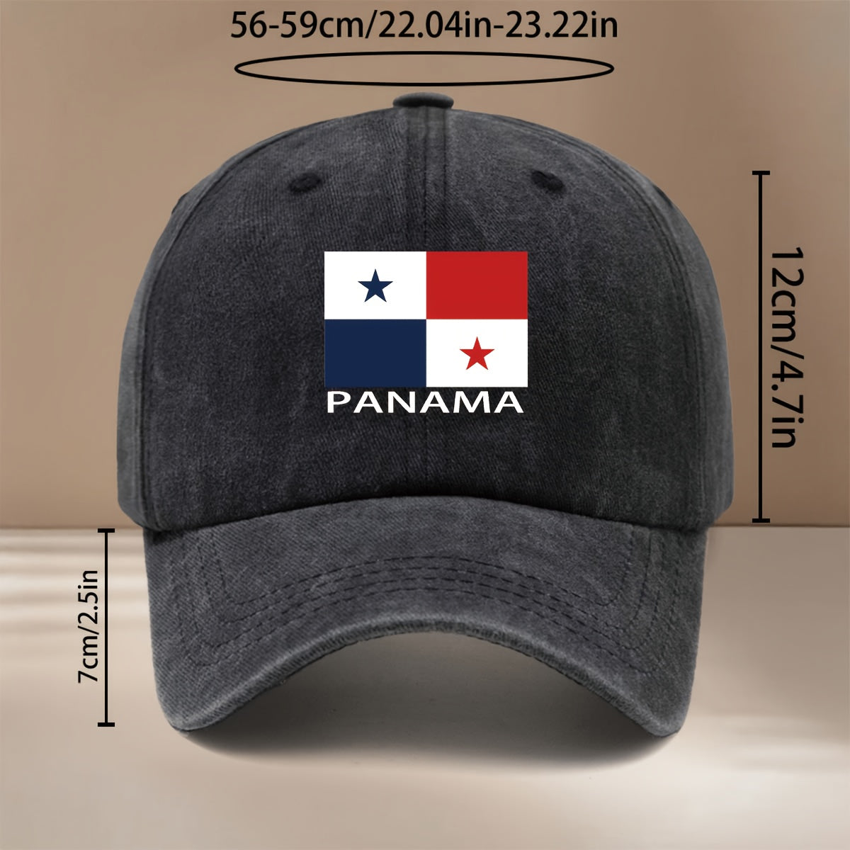 Panama Flag PANAMA Text Pattern Baseball Cap Lightweight Curved Brim Shows Small Face Hip-Hop Hat for Men And Women Duck Tongue Hat Vacation Travel Dinner Camping Matching Comfortable Adjustable Size Curved Brim Hat Easy Fashion Six-Piece Hat Versio