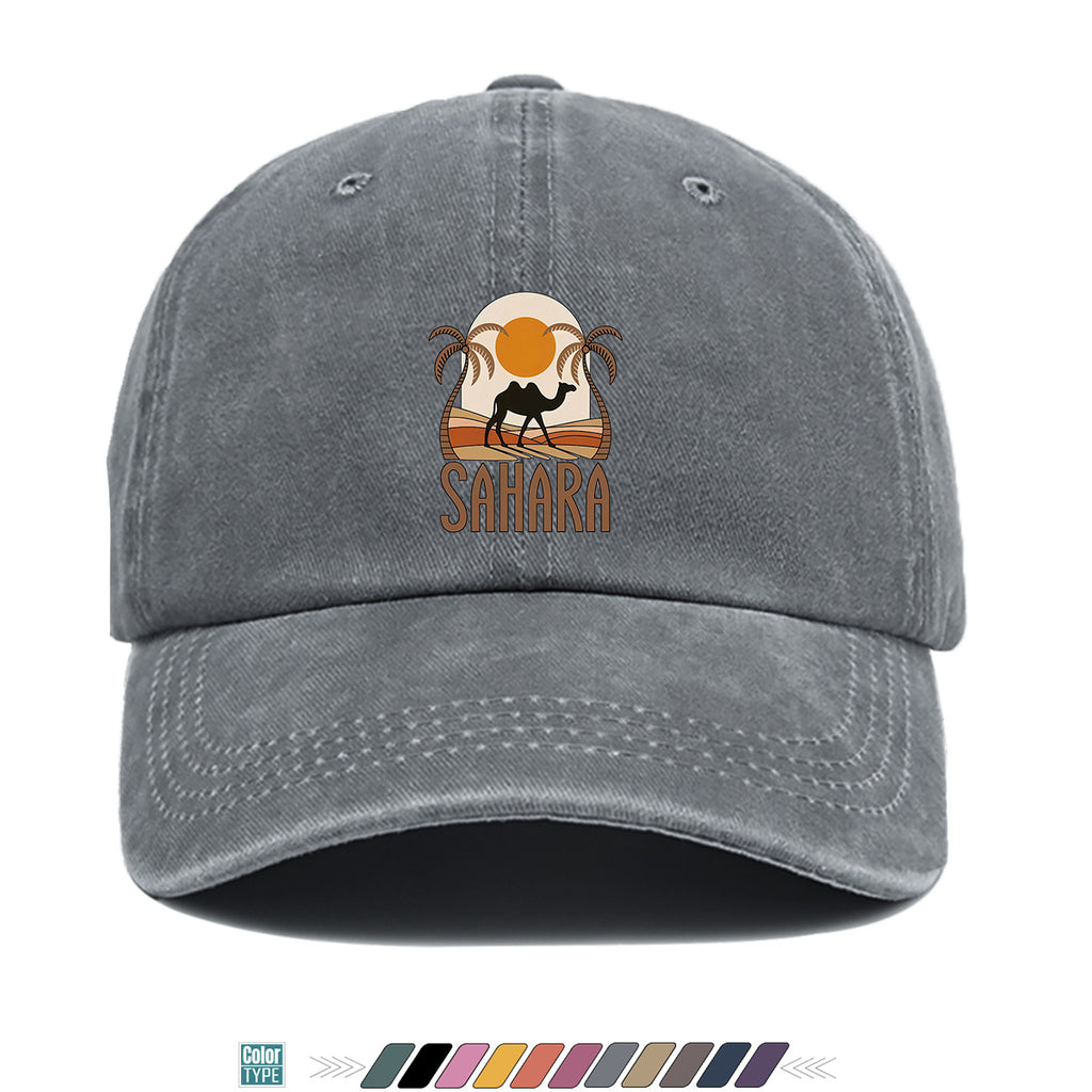 1pc Sahara-Themed Camel and Palm Tree Print Baseball Cap, Comfortable and Breathable Sun Hat, Stylish, Simple, and Beautiful, Unisex Baseball Cap with Adjustable Size, Trucker Hat, Beach Vacation Hat, Suitable for Outdoor Adventures, Desert Travel