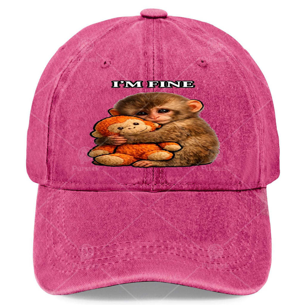 Punchs Monkey Retro Baseball Suitable for & - Lightweight Full-Body Punchs Monkey Print Hat, Round with Iconic Monkey, Hand Washable for Christmas, Events, Casual Wear - Unisex & Fashion Accessory