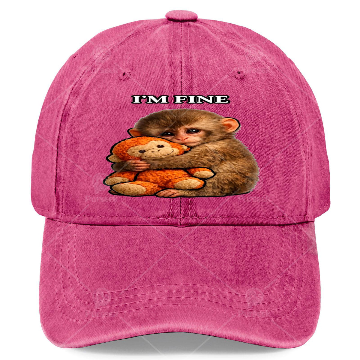 Punchs Monkey Retro Baseball Suitable for & - Lightweight Full-Body Punchs Monkey Print Hat, Round with Iconic Monkey, Hand Washable for Christmas, Events, Casual Wear - Unisex & Fashion Accessory