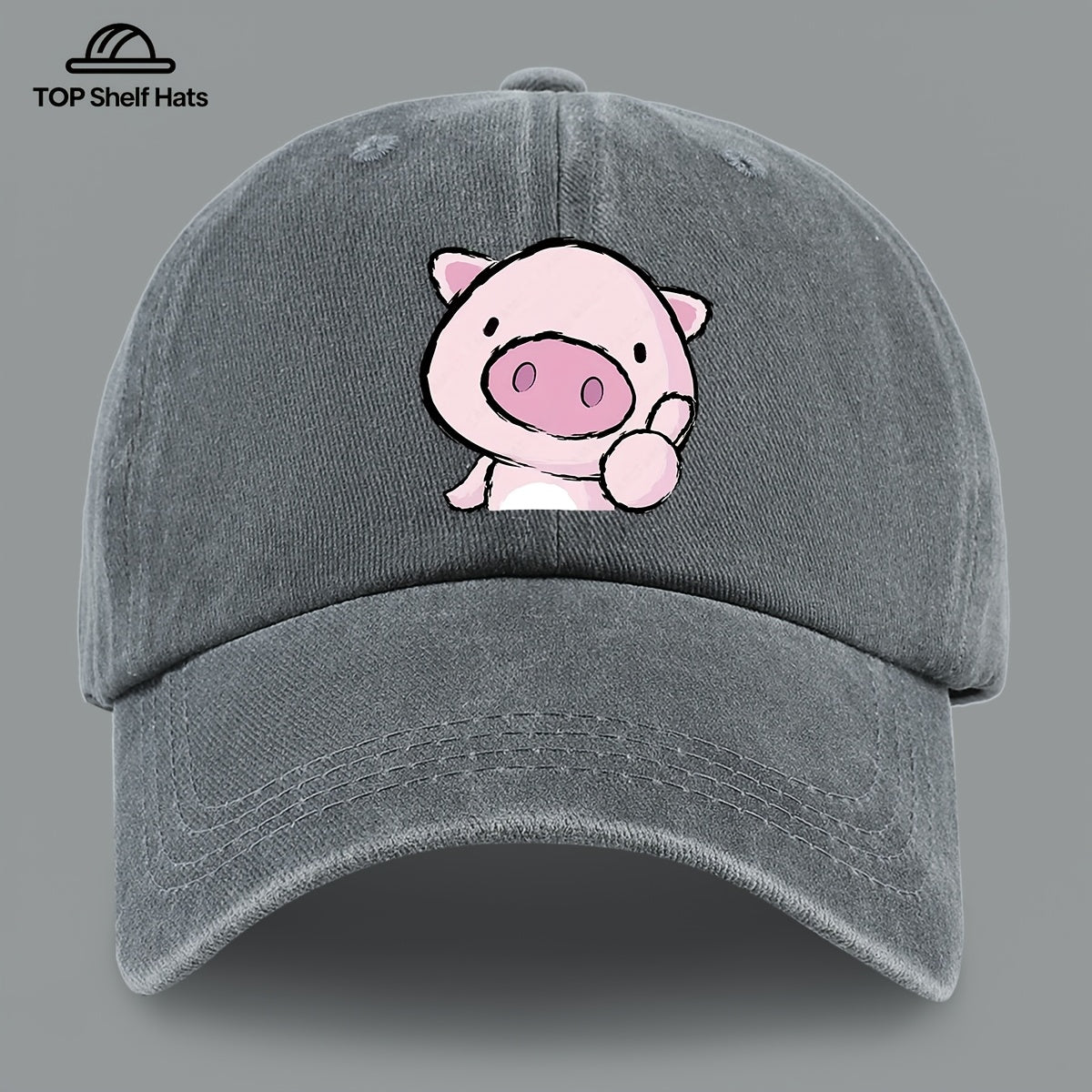 1pc Cute and Playful Piglet Pattern Printed Baseball Cap, Lightweight, Comfortable, and Breathable, Adjustable Size, An Excellent Valentine's Day Gift for Your Partner, Unisex Outdoor Casual Wear Accessory, Mom and Dad's Beach Vacation Leisure Sun